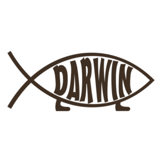 Darwin Fish Decal (Brown)